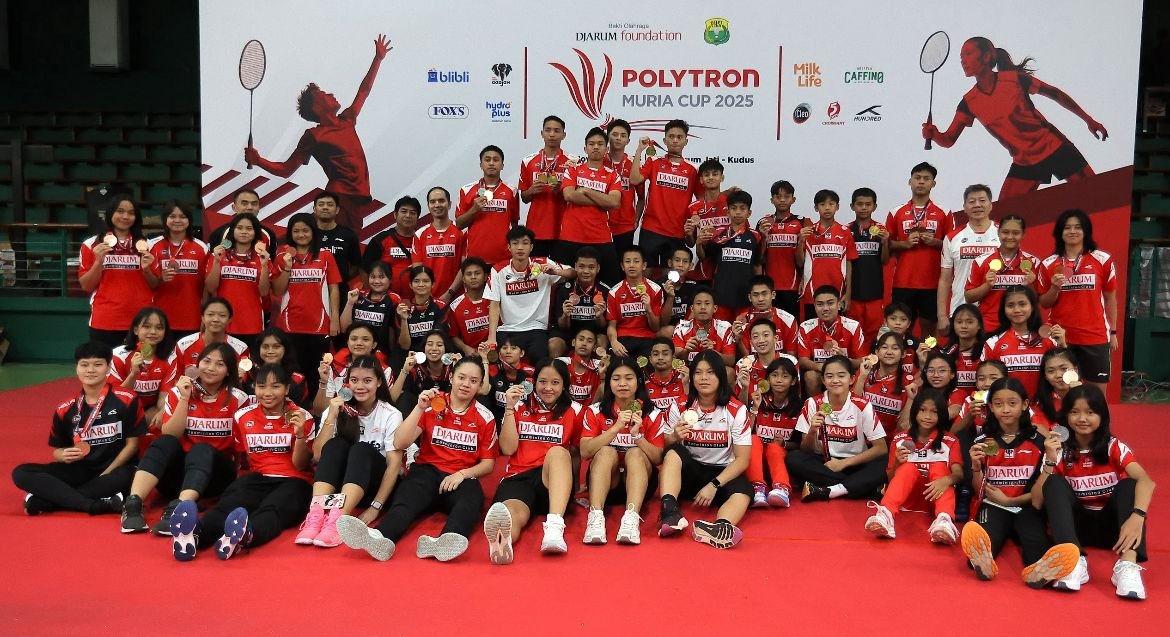Atlet-atlet PB Djarum yang menjadi pemenang pada Polytron Muria Cup Sirnas C 2025 di GOR Djarum Jati, Kudus, 16 November 2025. (Istimewa)